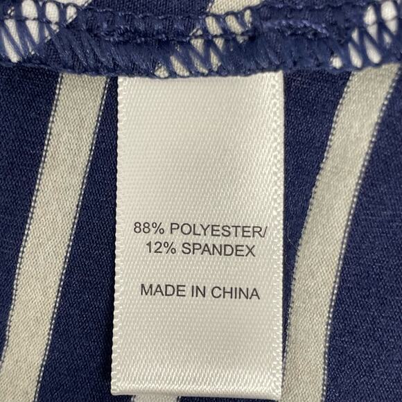 Cuddl Duds Flexwear Maxi Dress navy blue white stripes size S - Picture 6 of 14